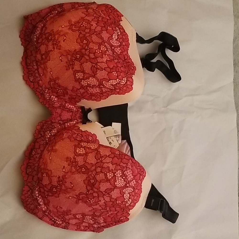 Red and black victoria's secret bra